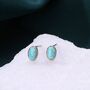 Sterling Silver Oval Opal Stud Earrings, thumbnail 1 of 12