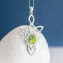 Genuine Peridot Celtic Knot Necklace In Sterling Silver, thumbnail 1 of 10