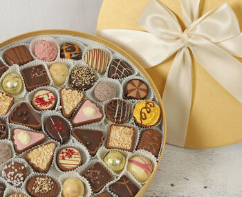 Luxury Gold Chocolate Gift Box – 44 Belgian, British And Swiss Chocolates, 2 of 2