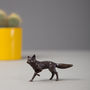 Miniature Bronze Fox Sculpture 8th Anniversary Gift, thumbnail 7 of 11