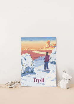 Trysil Ski Resort Norway Travel Poster Art Print, 2 of 8