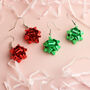 Green/Red Sparkle Christmas Earrings, thumbnail 1 of 7