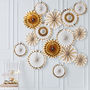 Gold Foiled Party Fan Decorations Backdrop, thumbnail 1 of 3