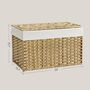 Woven Storage Basket With Lid Blanket Bin, thumbnail 2 of 8