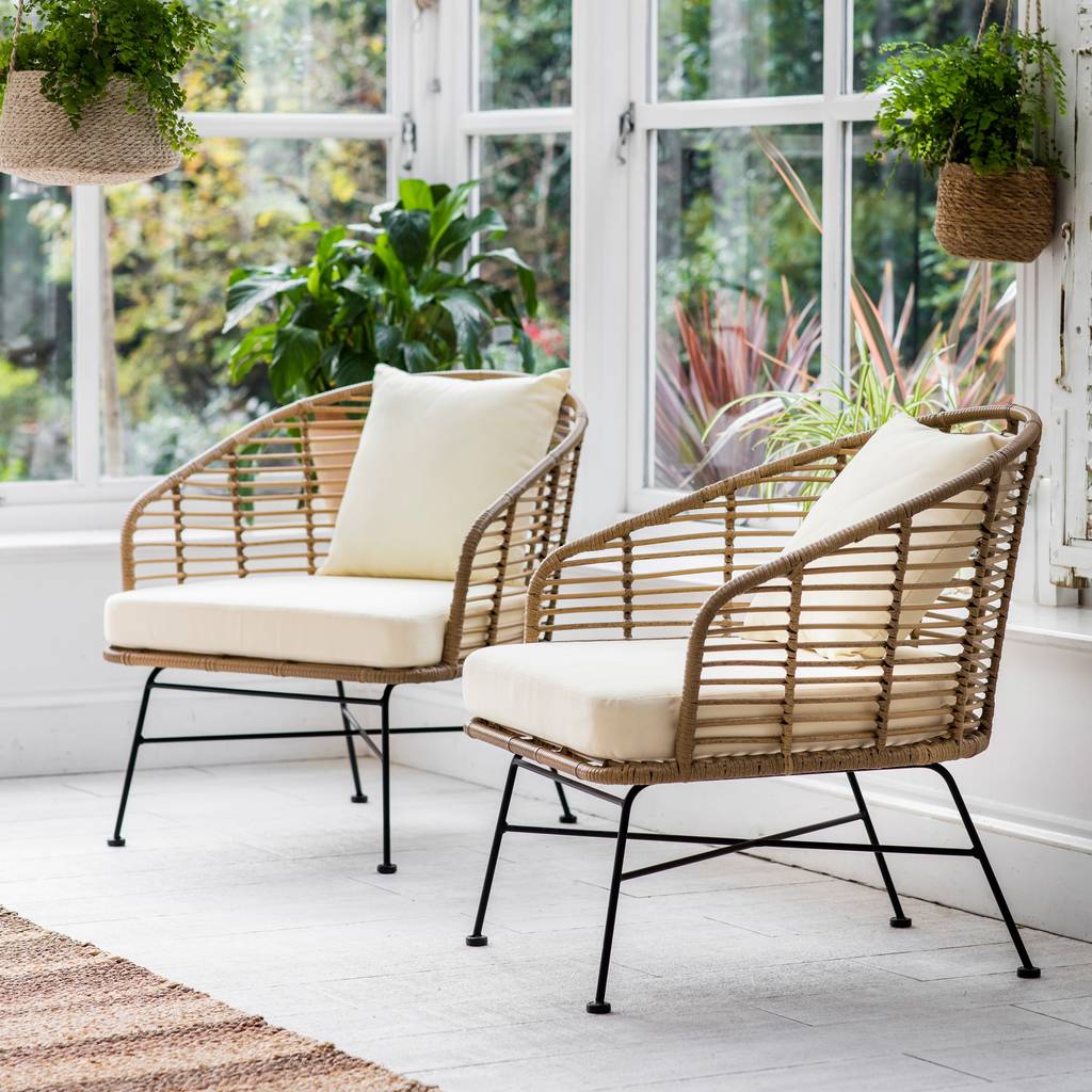 set of two bamboo garden chair by the forest & co | notonthehighstreet.com