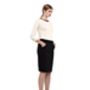 Women's Black Tailored Pencil Skirt, thumbnail 3 of 4