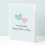 Personalised Pink Heart Father's Day Card, thumbnail 1 of 4