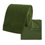 Olive Green Diamond End Knitted Neck Tie In 100% Soft Polyester, thumbnail 5 of 7