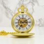 Gold With Roman Numerals Personalised Pocket Watch, thumbnail 3 of 4