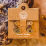 Mandala Inspired Gemstone Earrings – 18 K Gold Plated, thumbnail 5 of 12