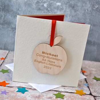 Personalised Graduation Wooden Decoration Card, 2 of 2