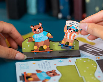 Personalised Skateboarding Bears Father's Day Pop Out Card, 5 of 7