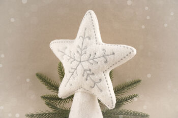 Christmas Felt Silver Star Tree Topper | Festive Decor | Christmas Decoration | Seasonal, 2 of 7