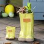 Set Of Two Personalised Yellow Welly Boots Planters, thumbnail 1 of 10