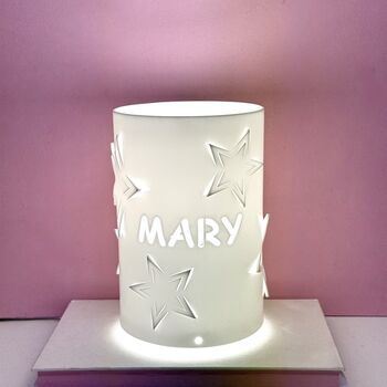 Personalised Star Table Lamp Ideal Christening Gift, 3 of 9