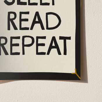 Eat Sleep Read Repeat Book Print, 8 of 12