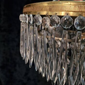 Vintage French Brass Crystal Waterfall, 7 of 12