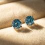 Aquamarine Moissanite Crystal Sterling Silver Earrings, thumbnail 1 of 6