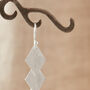 Brushed Silver Diamond Shaped Drop Earrings, thumbnail 3 of 8
