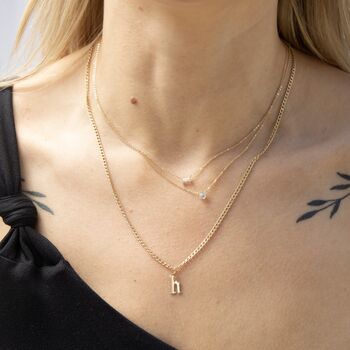 9ct Solid Gold Solitaire Cz Necklace, 2 of 5