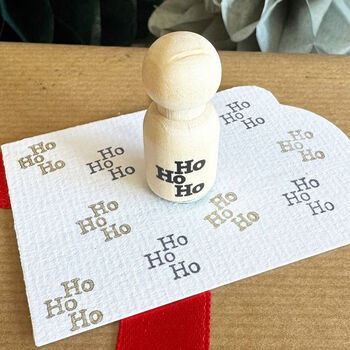 Festive Mini Rubber Stamp Ho Ho Ho For Christmas Crafts, 3 of 4
