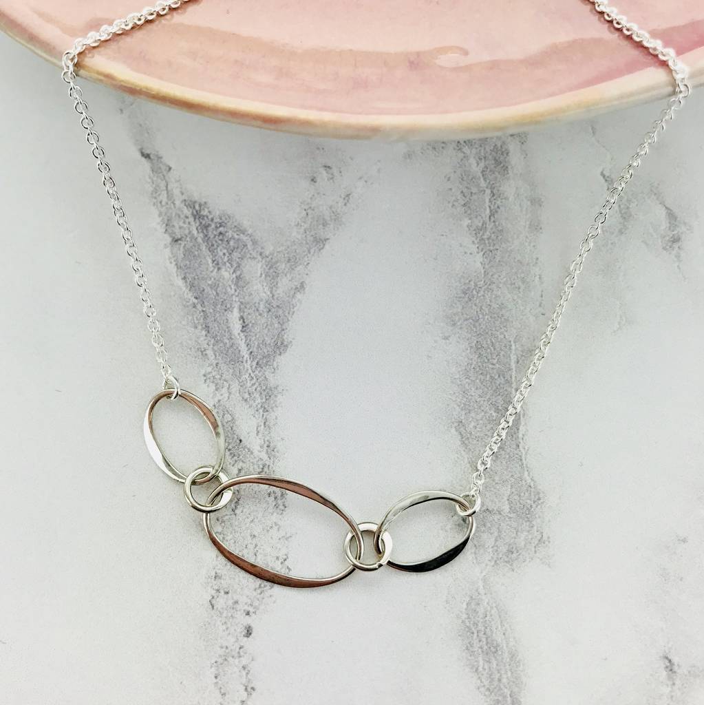 Infinity Oval Triple Link Necklace By Francesca Rossi Designs