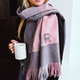 Personalised Brushed Check Chunky Blanket Scarf, thumbnail 3 of 12