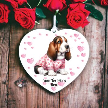 Personalised Pet Basset Hound Dog Love Decoration, 2 of 2
