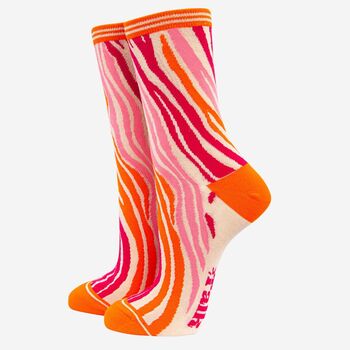 Women's Zebra Animal Print Bamboo Socks Gift Set, 3 of 5