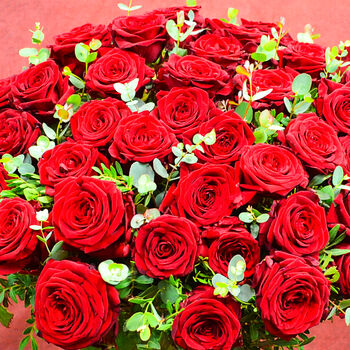 50 Red Roses Fresh Flower Bouquet Romantic Gift, 7 of 7