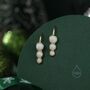Opal Trio Droplet Drop Hook Earrings In Sterling Silver, thumbnail 3 of 10