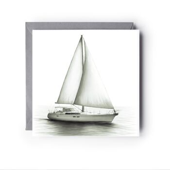 Luxury Yacht Greeting Card Illustration, 2 of 5