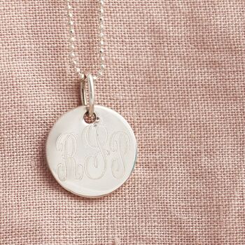 Monogram Three Letter Solid Sterling Silver Necklace, 2 of 11