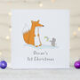 Baby's First Christmas Personalised Fox And Mouse Card, thumbnail 2 of 2