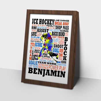 Personalised Ice Hockey Art Print, 3 of 5