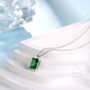 Sterling Silver Emerald Cut Cz Pendant Necklace, thumbnail 7 of 12