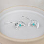 Sterling Silver Moon And Turquoise Hoop Earrings, thumbnail 3 of 3