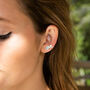 Love Rocks Turquoise Silver Ear Climber Earrings, thumbnail 4 of 8
