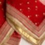 Paheli Red Bridal Net Dupatta, thumbnail 6 of 7