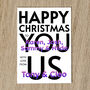 Personalised Family Names Christmas Card With Message, thumbnail 2 of 8