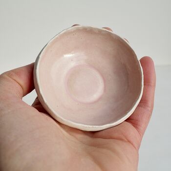 Handmade Pastel Pink Pottery Ring Dish Or Salt Bowl, 5 of 9