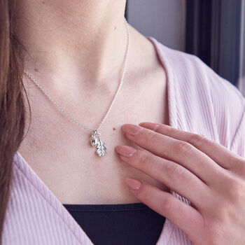 Little Acorn And Oak Leaf Silver Or Solid Gold Necklace, 3 of 9