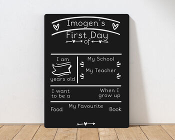 Personalised First Day Of School Chalkboard School Font, 5 of 6