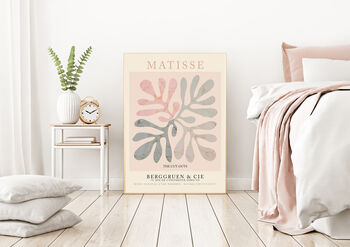 Matisse Pink Pastal Leaf Art Print, 3 of 3
