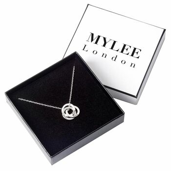 Sterling Silver Personalised Triple Ring Necklace, 12 of 12