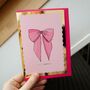 Pink Bow Birthday Foiled Card, thumbnail 1 of 2