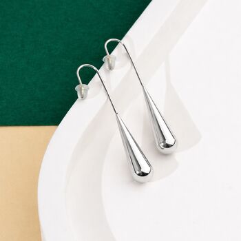 Teardrop Stainless Steel Drop Earrings, 5 of 6