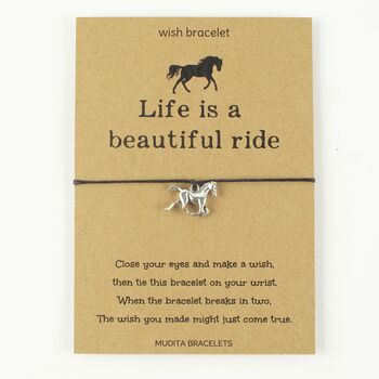 Life Is A Ride Motivational Horse Wish Bracelet, 2 of 4