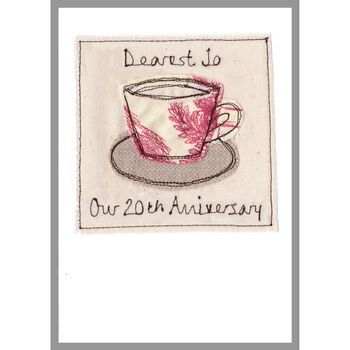 Personalised Tea Cup China 20th Anniversary Card, 2 of 12