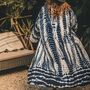 Navy Blue Long Sleeve Tie Dye Summer Kimono, thumbnail 2 of 4